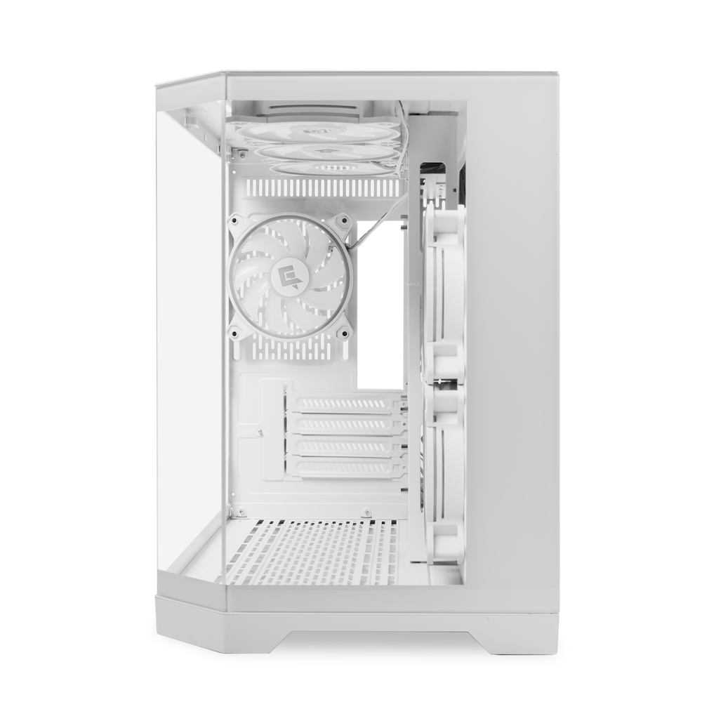 A large main feature product image of GamerChief GlassView GV10 - White