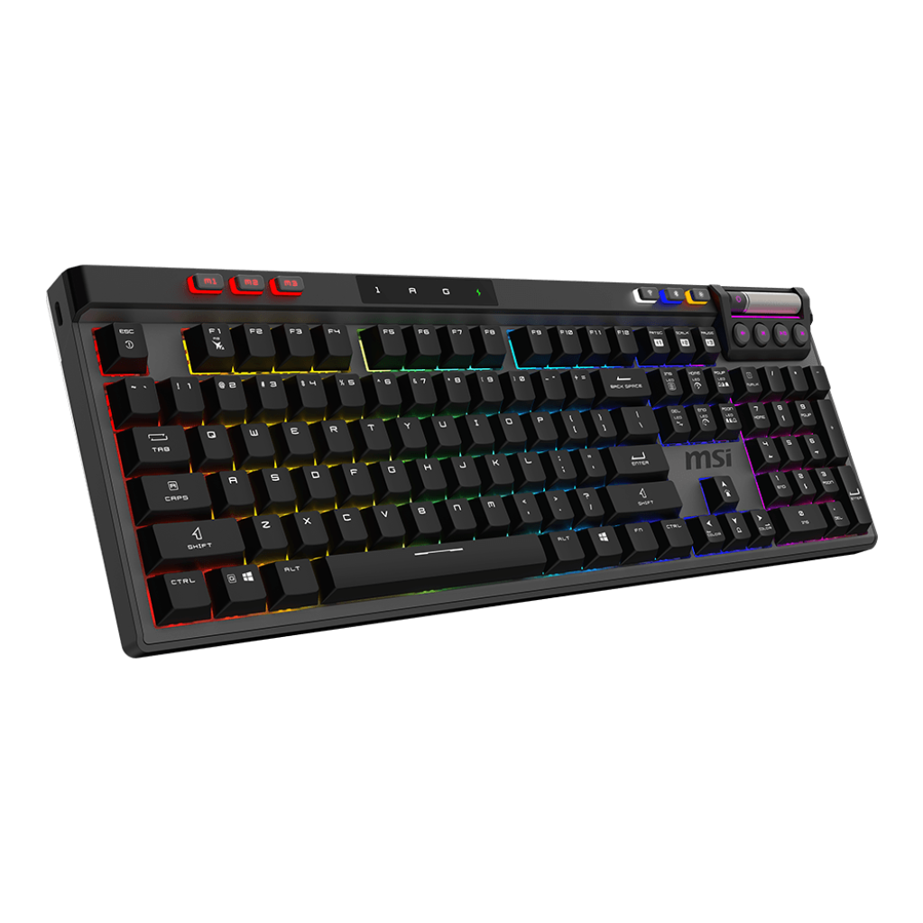 A large main feature product image of MSI Strike Pro Wireless Mechanical Gaming Keyboard