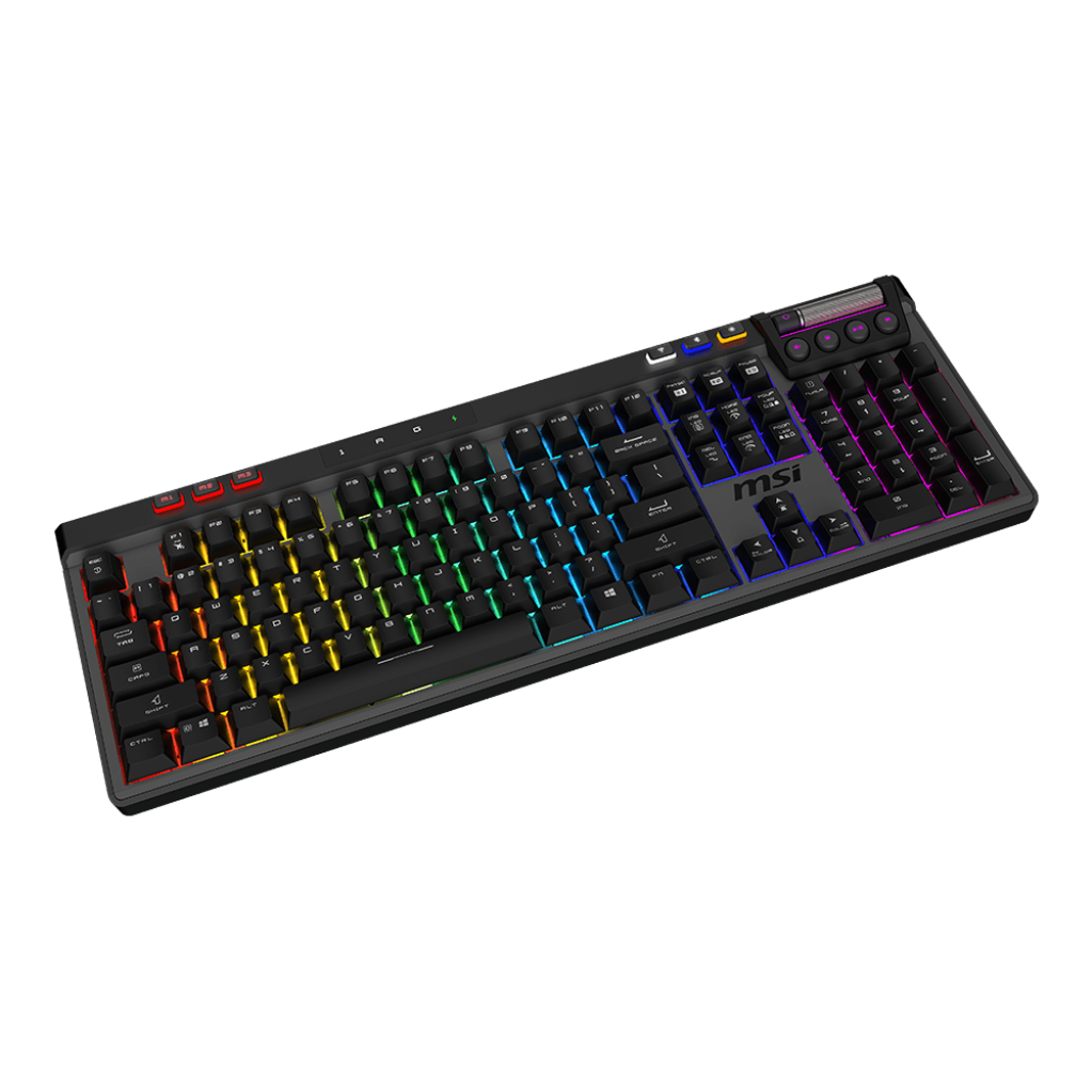 A large main feature product image of MSI Strike Pro Wireless Mechanical Gaming Keyboard