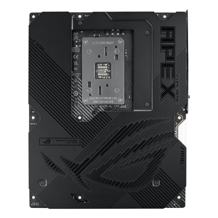 A large main feature product image of ASUS ROG Crosshair X870E APEX AM5 ATX Desktop Motherboard
