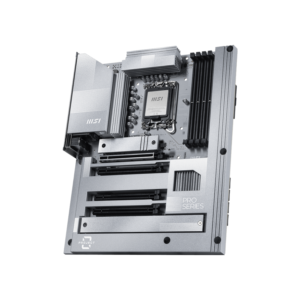 A large main feature product image of MSI Z890-S Project Zero LGA1851 ATX Desktop Motherboard