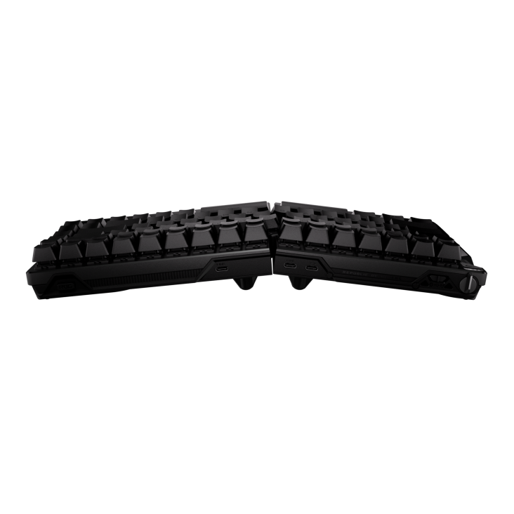 A large main feature product image of ASUS ROG Falcata 75% Compact Split Wireless Gaming Keyboard - ROG HFX V2 Magnetic Switch