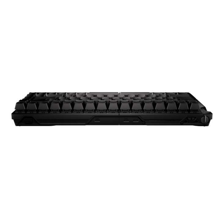 A large main feature product image of ASUS ROG Falcata 75% Compact Split Wireless Gaming Keyboard - ROG HFX V2 Magnetic Switch