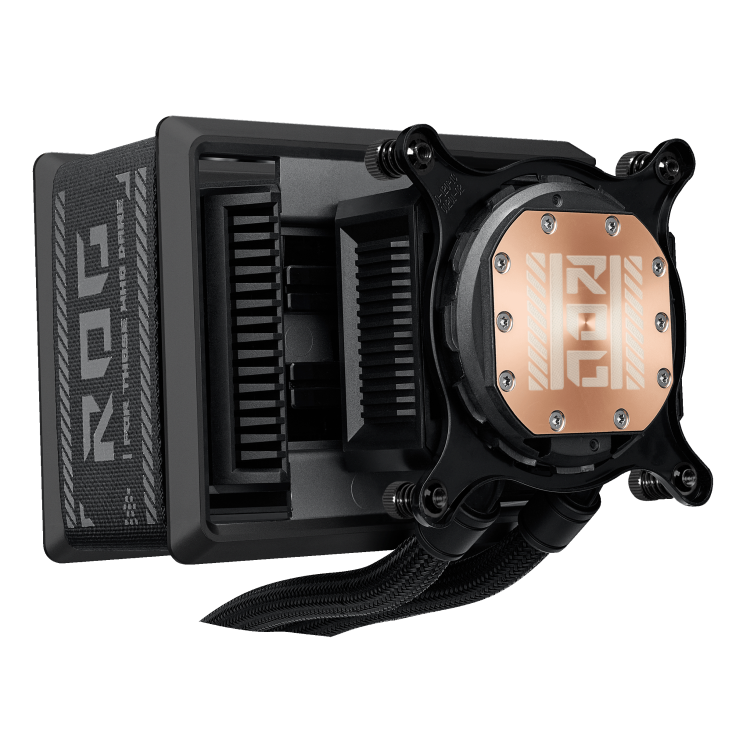 A large main feature product image of ASUS ROG Ryuo IV SLC 360 ARGB 360mm AIO Liquid CPU Cooler