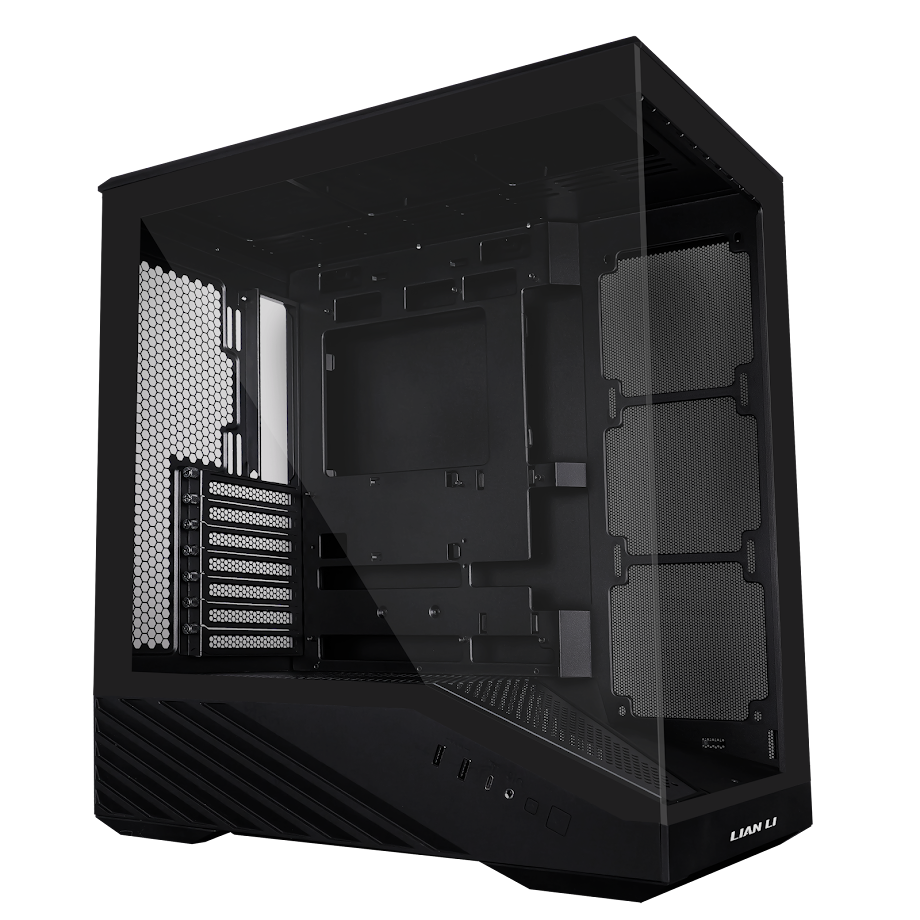 A large main feature product image of Lian Li Vector V100 Glass Mid Tower Case (Black)