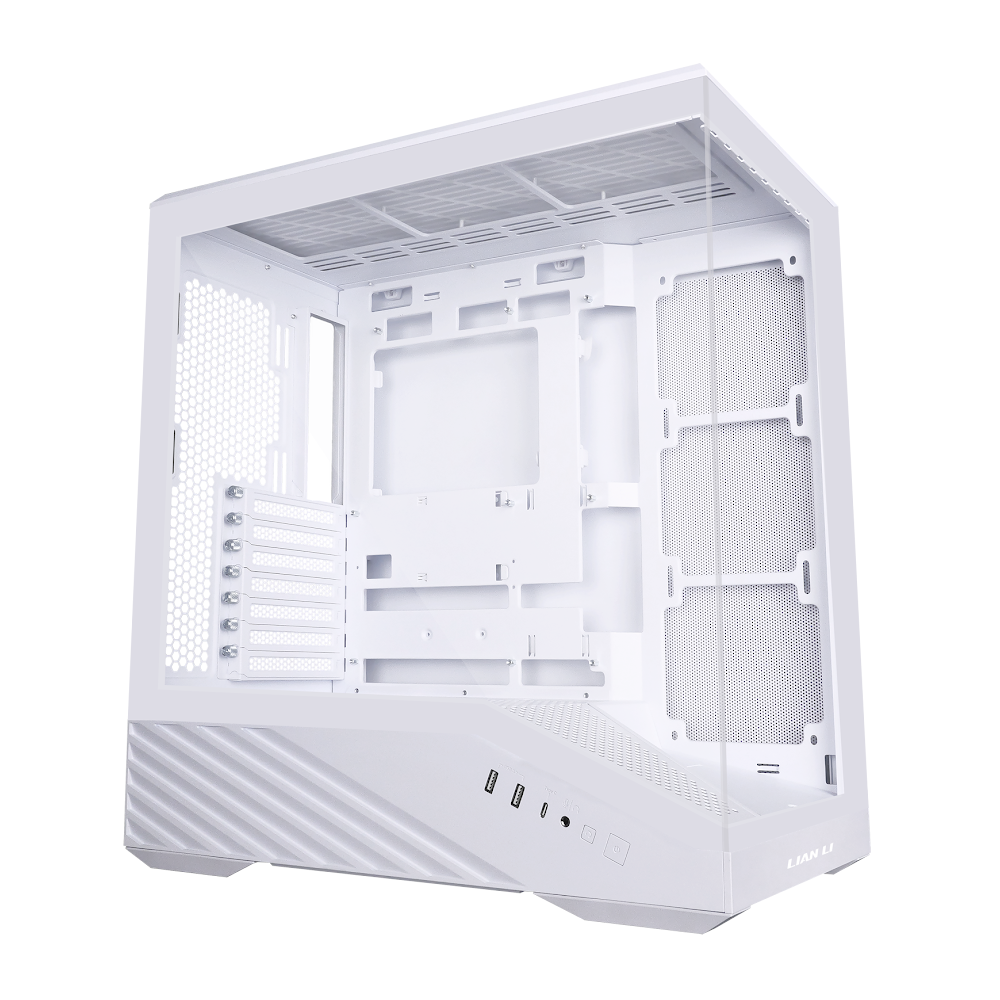 A large main feature product image of Lian Li Vector V100 Glass Mid Tower Case (White)