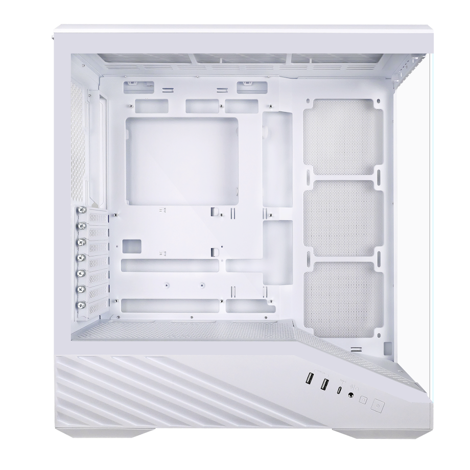 A large main feature product image of Lian Li Vector V100 Glass Mid Tower Case (White)
