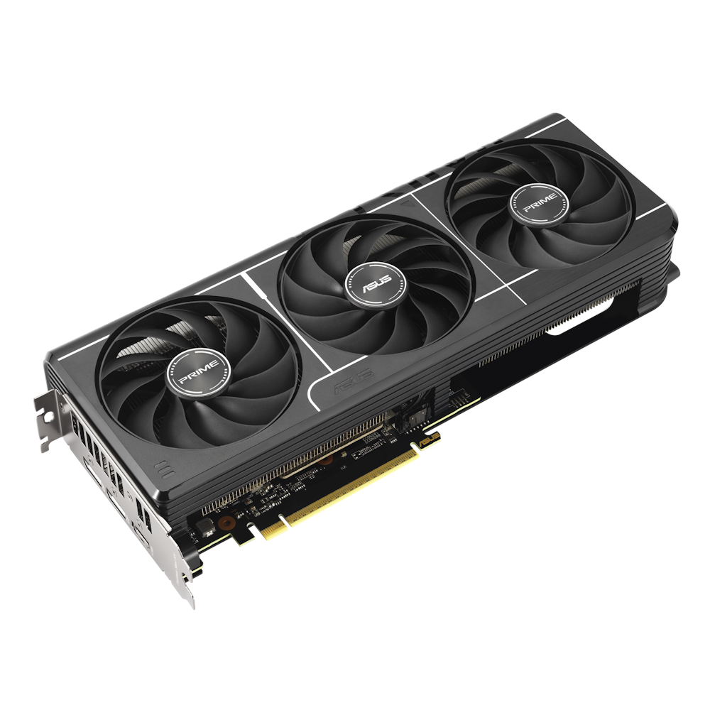 A large main feature product image of ASUS Radeon RX 9060 XT Prime OC 16GB GDDR6