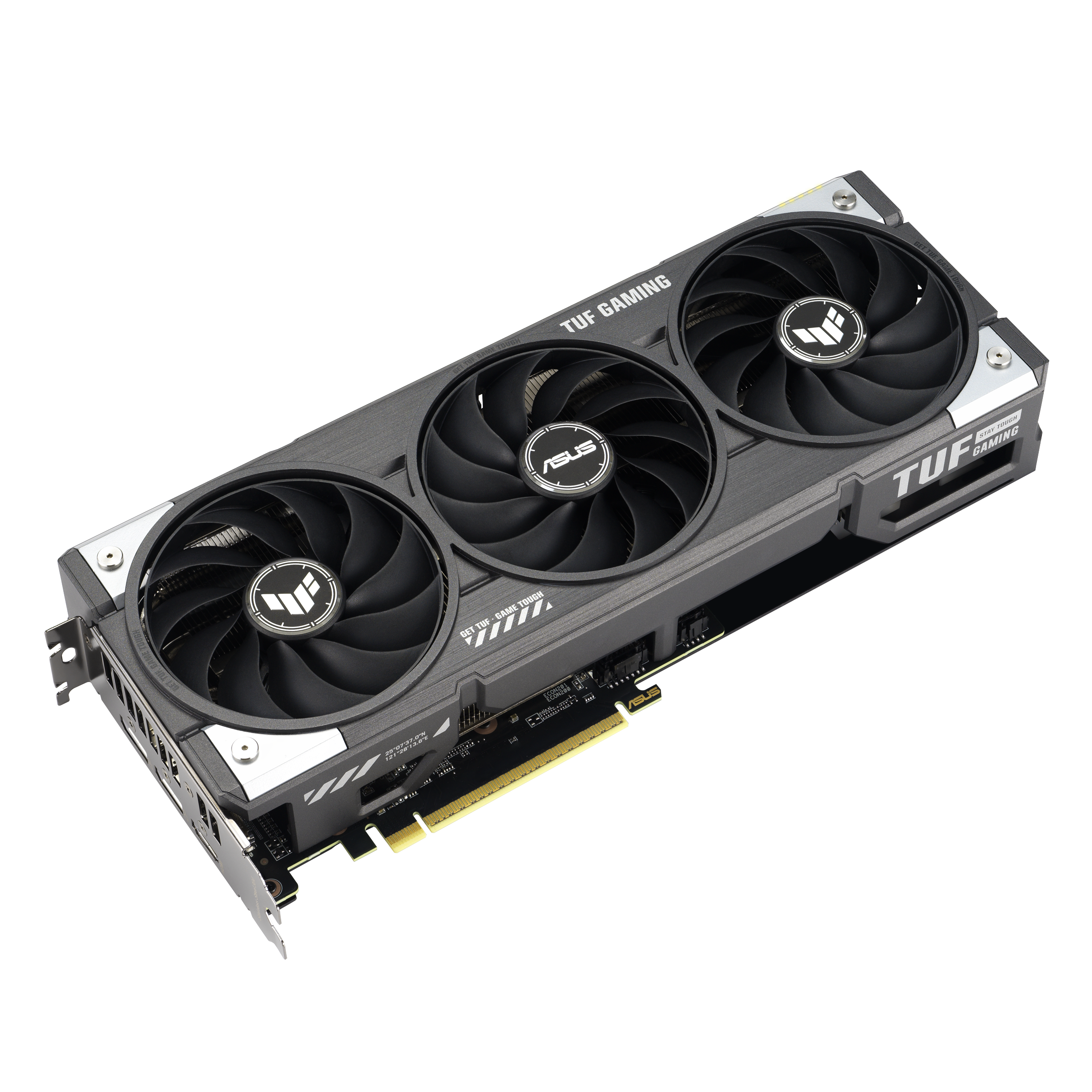 A large main feature product image of ASUS Radeon RX 9060 XT TUF Gaming OC 16GB GDDR6