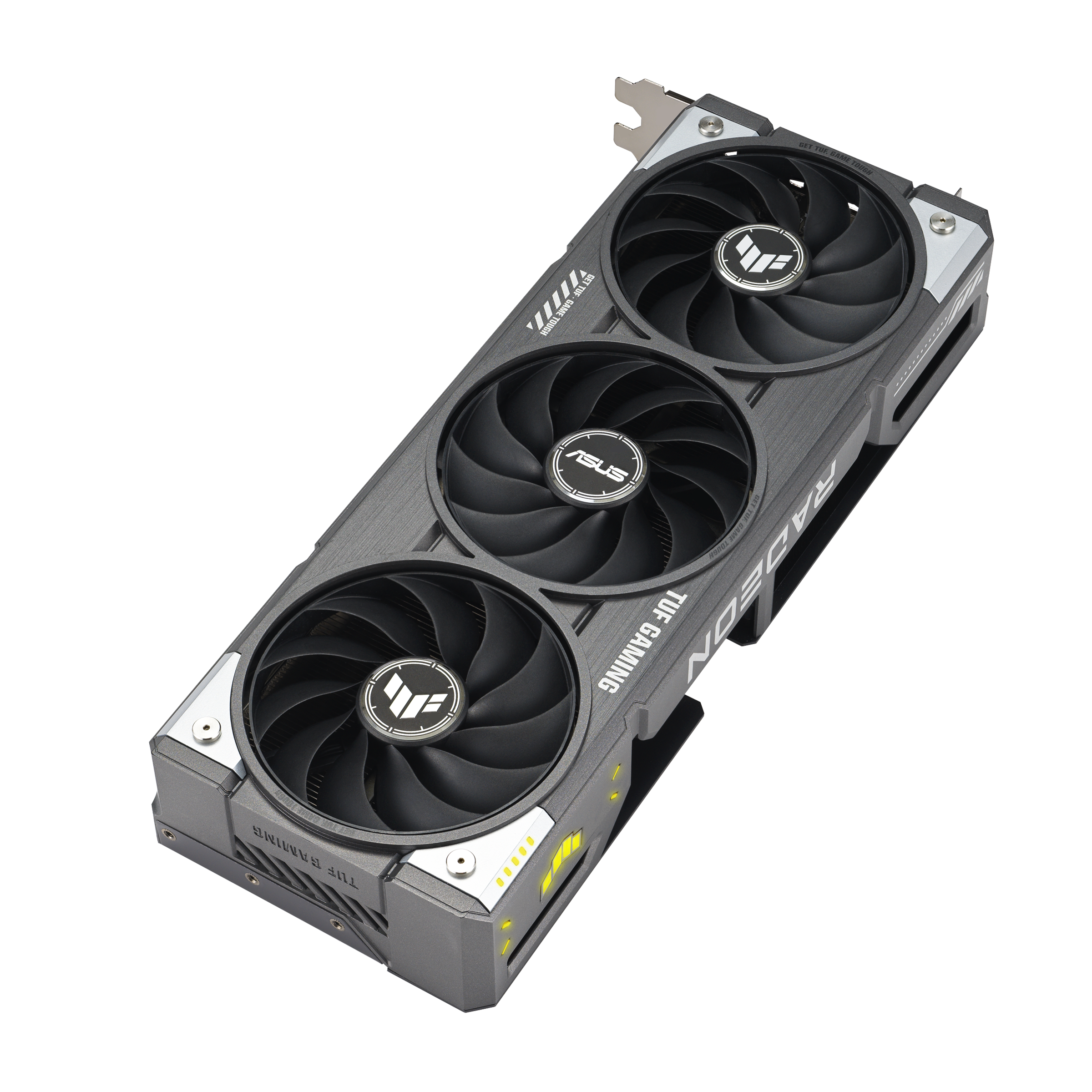 A large main feature product image of ASUS Radeon RX 9060 XT TUF Gaming OC 16GB GDDR6