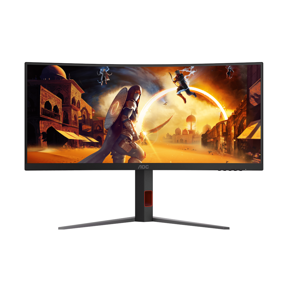 A large main feature product image of AOC CU34G4Z - 34" Curved 1440p 240Hz 0.3ms Fast VA Monitor