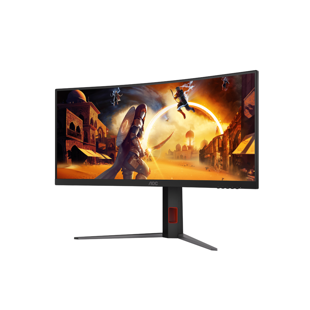 A large main feature product image of AOC CU34G4Z - 34" Curved 1440p 240Hz 0.3ms Fast VA Monitor
