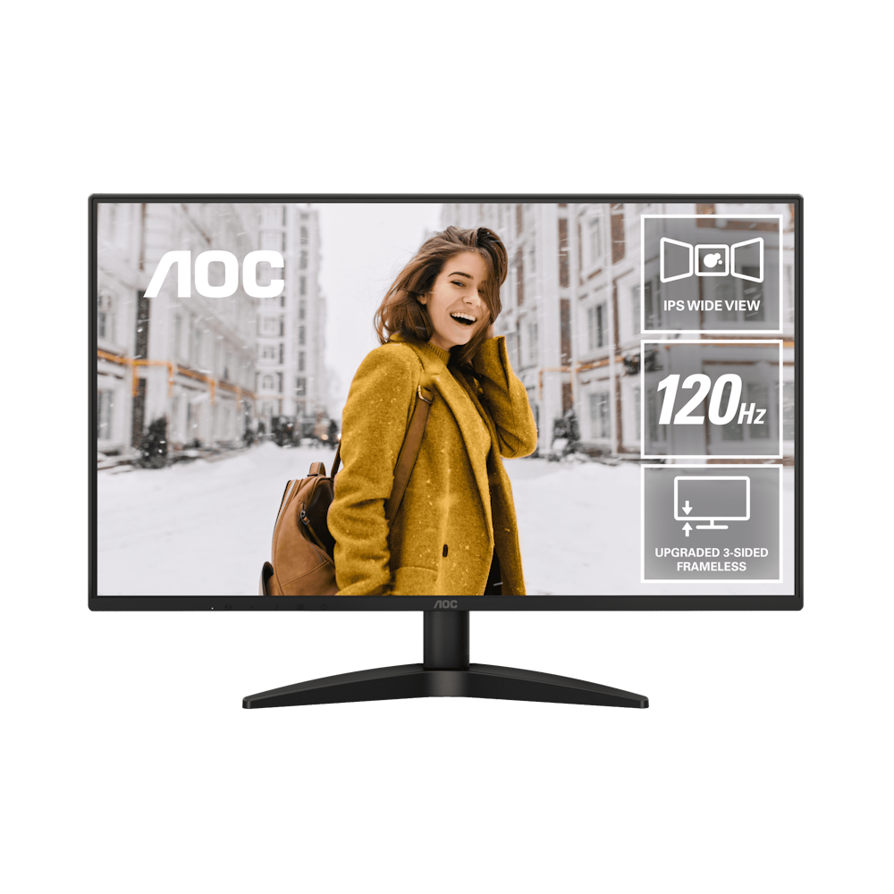 A large main feature product image of AOC 27B36H3 - 27" 1080p 120Hz IPS Monitor