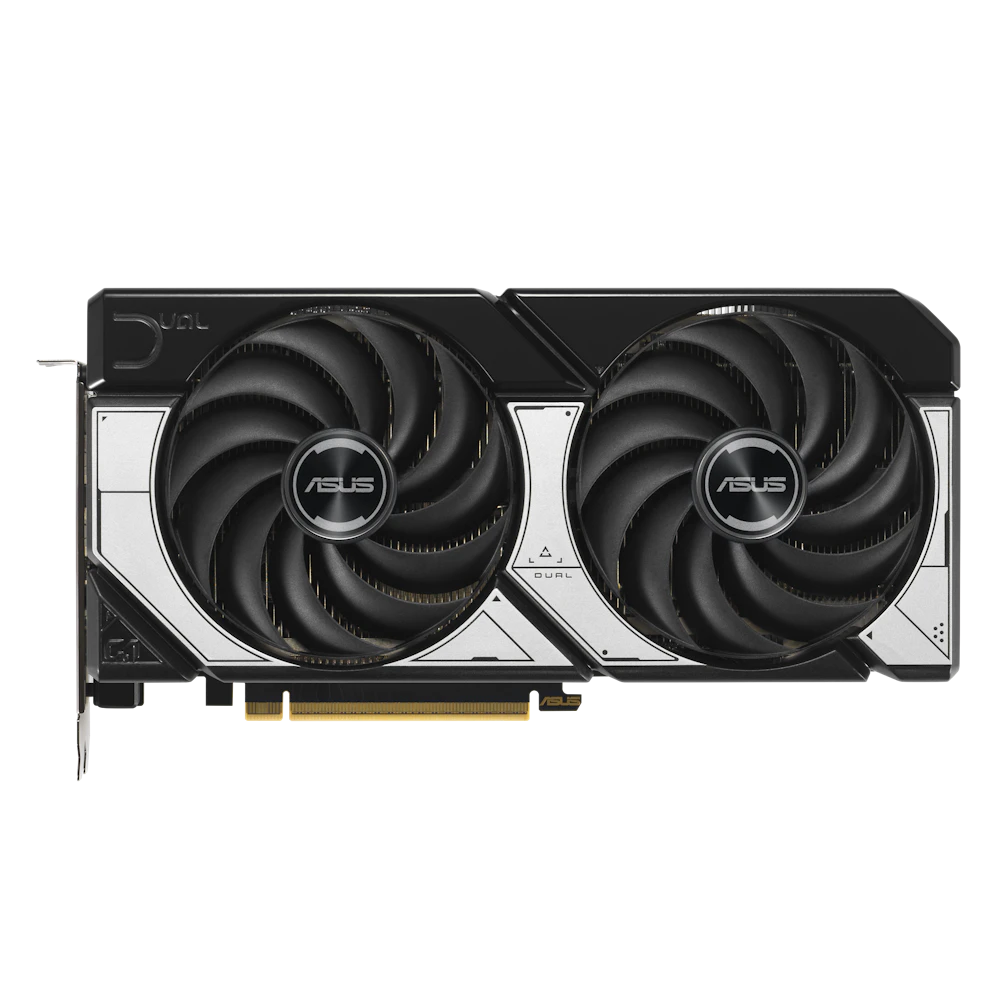 A large main feature product image of ASUS GeForce RTX 5070 Dual OC 12GB GDDR7