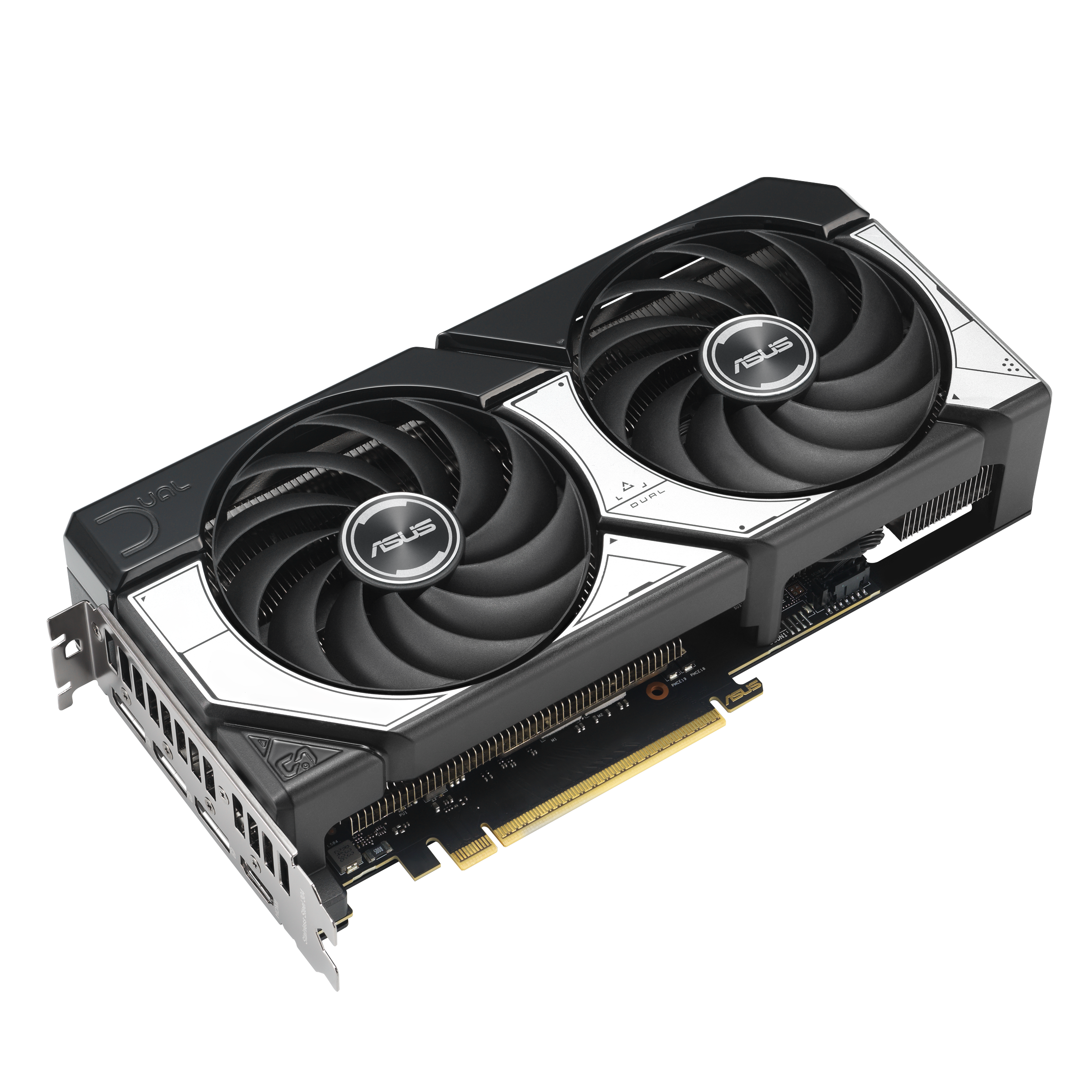 A large main feature product image of ASUS GeForce RTX 5070 Dual OC 12GB GDDR7