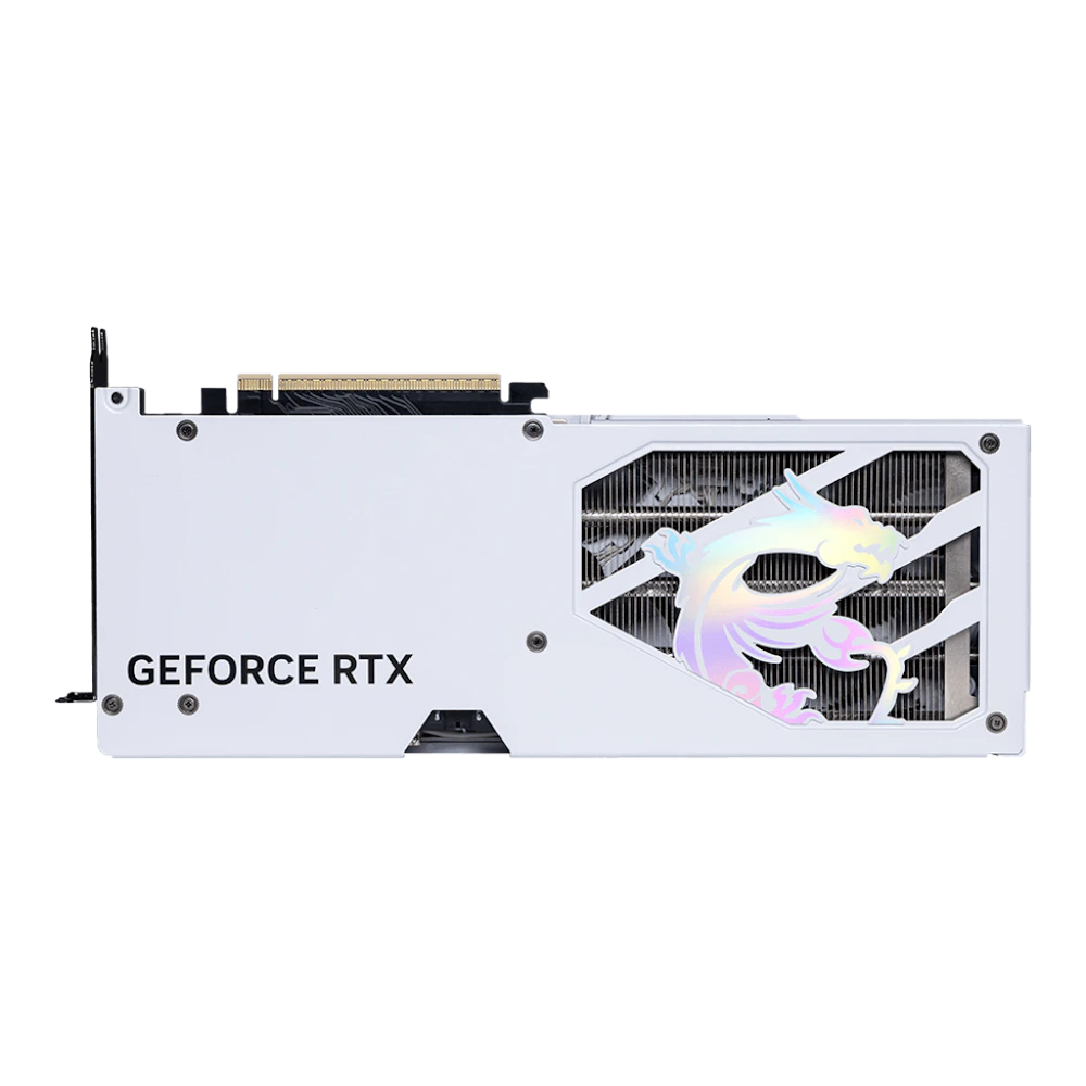A large main feature product image of MSI GeForce RTX 5060 Ti 8GB GDDR7 GAMING TRIO OC (White)