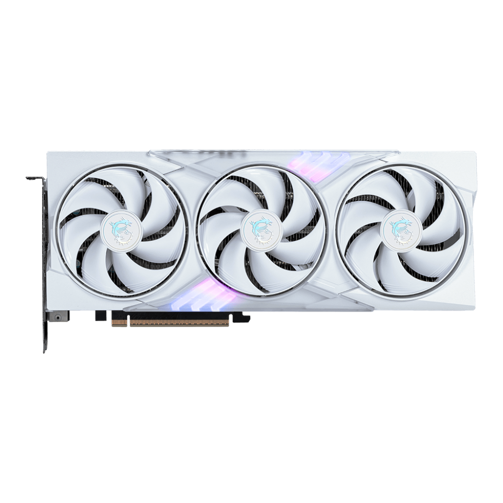 A large main feature product image of MSI GeForce RTX 5060 Ti Gaming Trio OC 8GB GDDR7 - White