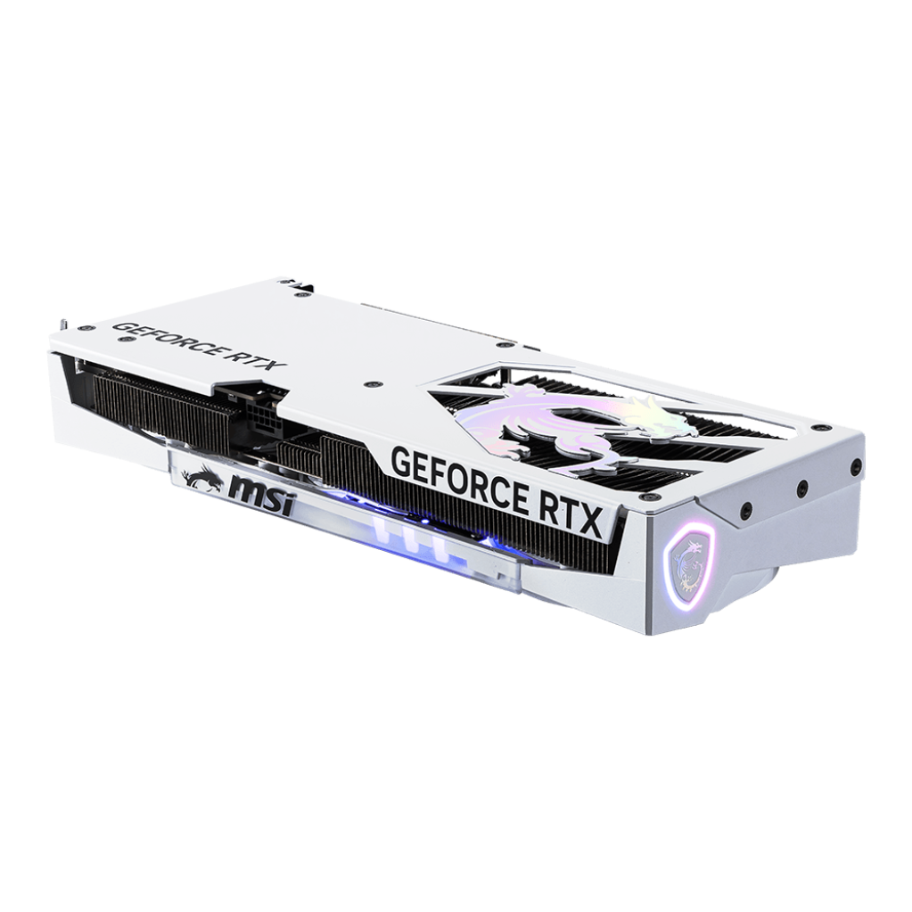 A large main feature product image of MSI GeForce RTX 5060 Ti Gaming Trio OC 8GB GDDR7 - White