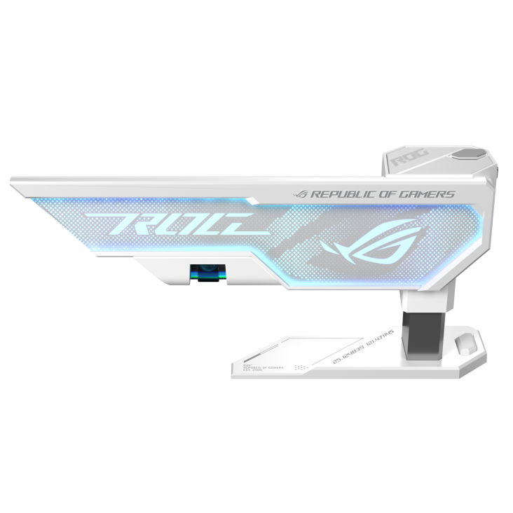 A large main feature product image of ASUS ROG Herculx Graphics Card Holder - White