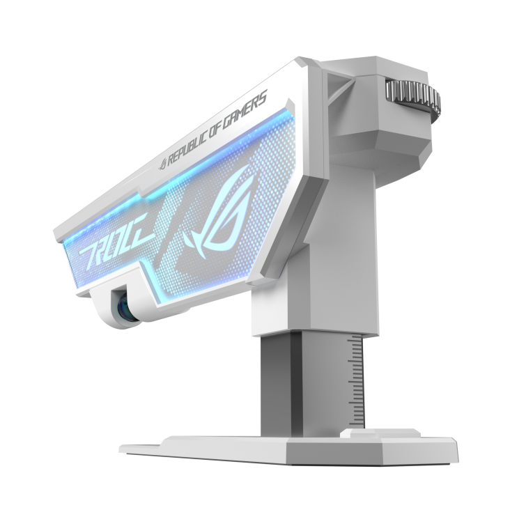 A large main feature product image of ASUS ROG Herculx Graphics Card Holder - White