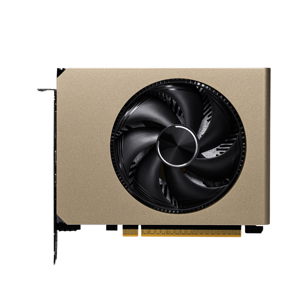 A large main feature product image of MSI GeForce RTX 5060 Inspire ITX OC 8GB GDDR7