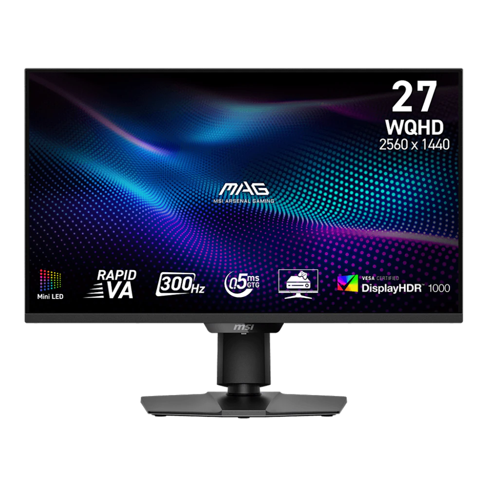 A large main feature product image of MSI MAG 274QPF X30MV - 27" 1440p 300Hz 0.5ms Fast VA Monitor