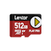 A product image of Lexar PLAY PRO 512GB microSDXC Express V30 UHS-I microSD Card