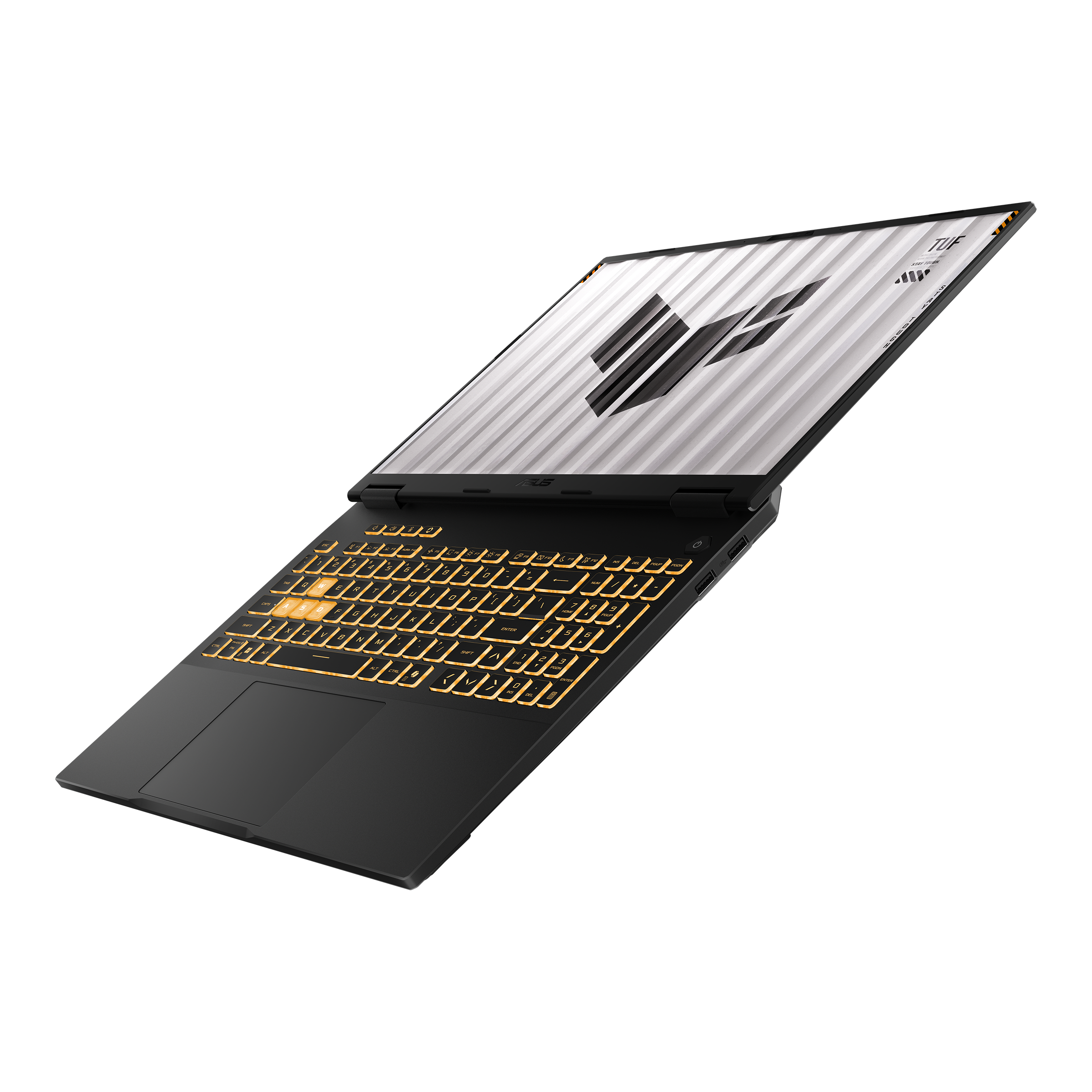 A large main feature product image of ASUS TUF Gaming F16 (FX608) - 16" 165Hz, i7-14650HX, RTX 5070, 16GB/1TB - Win 11 Notebook