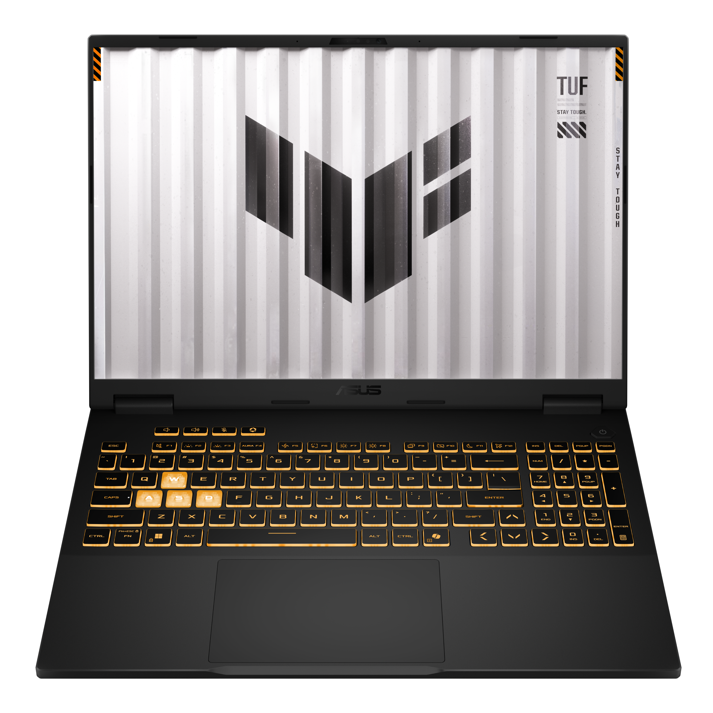 A large main feature product image of ASUS TUF Gaming F16 (FX608) - 16" 165Hz, i7-14650HX, RTX 5070, 16GB/1TB - Win 11 Notebook