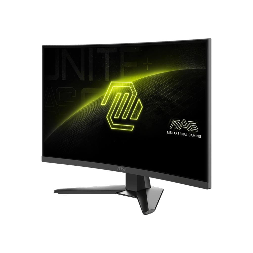 A large main feature product image of MSI MAG 275CQF E18 - 27" Curved 1440p 180Hz 0.5ms Fast VA Gaming Monitor 