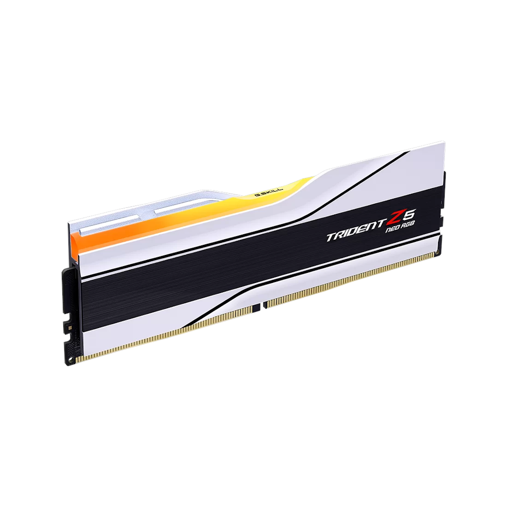 A large main feature product image of G.Skill Trident Z5 Neo RGB 32GB Kit (2x16GB) AMD EXPO DDR5-6000 C26 - White