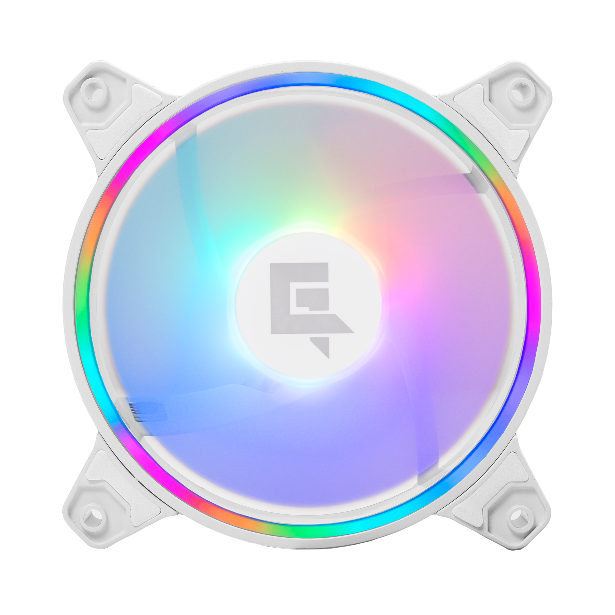 A large main feature product image of GamerChief Dash ARGB PWM 120mm Reverse Blade Fan - White