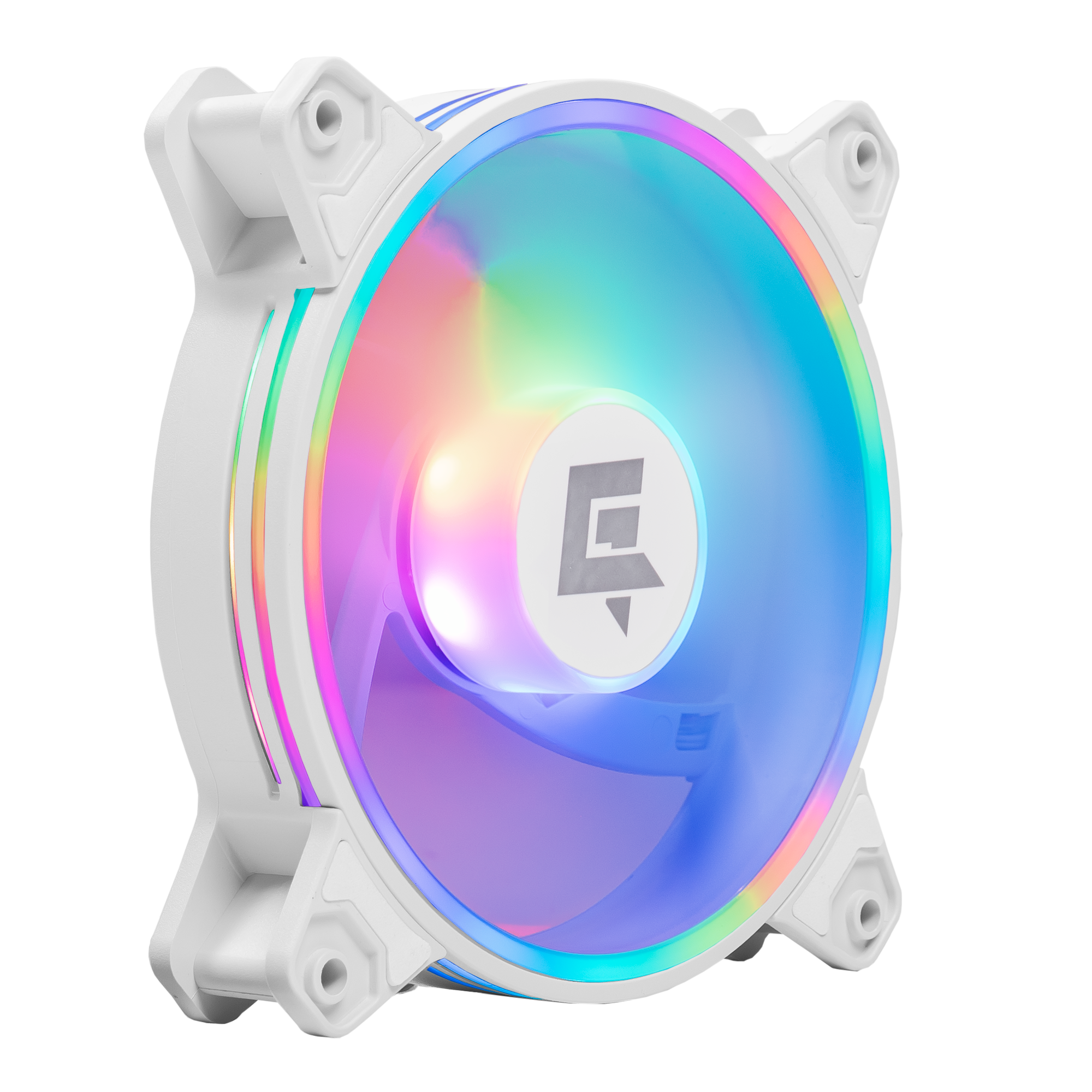 A large main feature product image of GamerChief Dash ARGB PWM 120mm Reverse Blade Fan - White