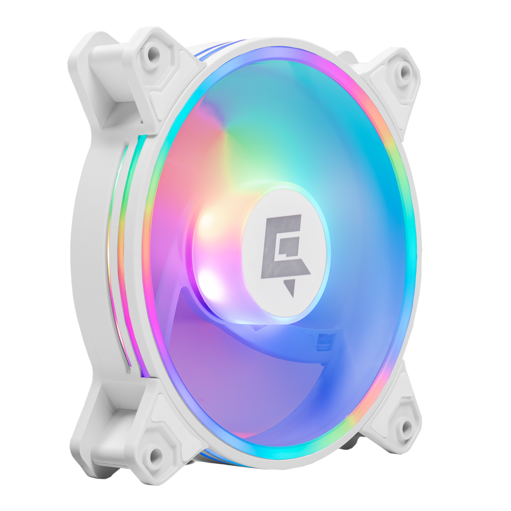 A large main feature product image of GamerChief Dash ARGB PWM 120mm Reverse Blade Fan - White