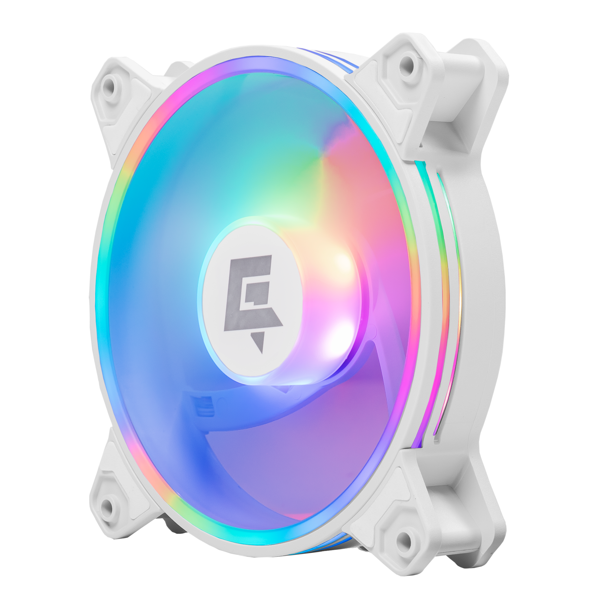 A large main feature product image of GamerChief Dash ARGB PWM 120mm Reverse Blade Fan - White