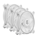A small tile product image of GamerChief Dash ARGB PWM 120mm Reverse Blade Fan 3 Pack - White