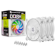 A small tile product image of GamerChief Dash ARGB PWM 120mm Reverse Blade Fan 3 Pack - White