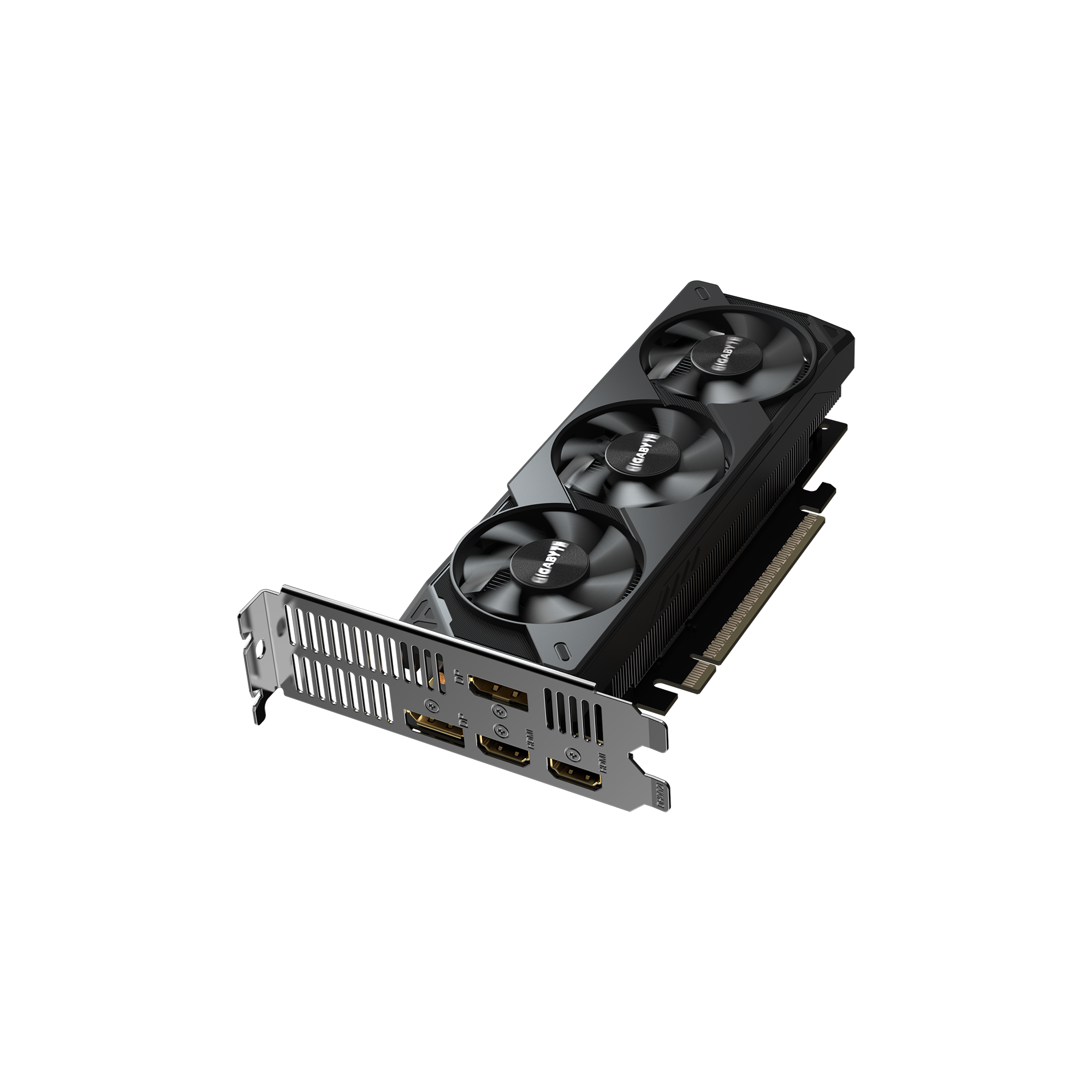 A large main feature product image of Gigabyte GeForce RTX 5050 OC Low Profile 8GB GDDR6