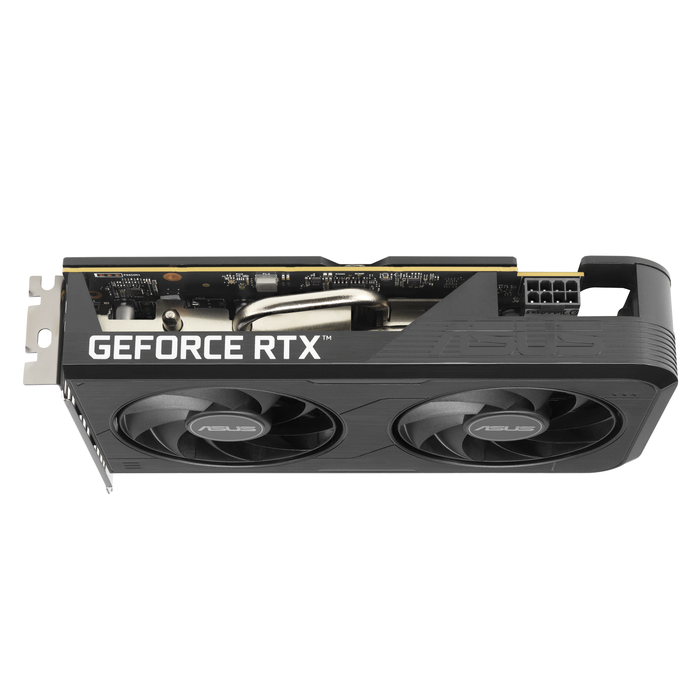 A large main feature product image of ASUS GeForce RTX 5050 Dual OC 8GB GDDR6