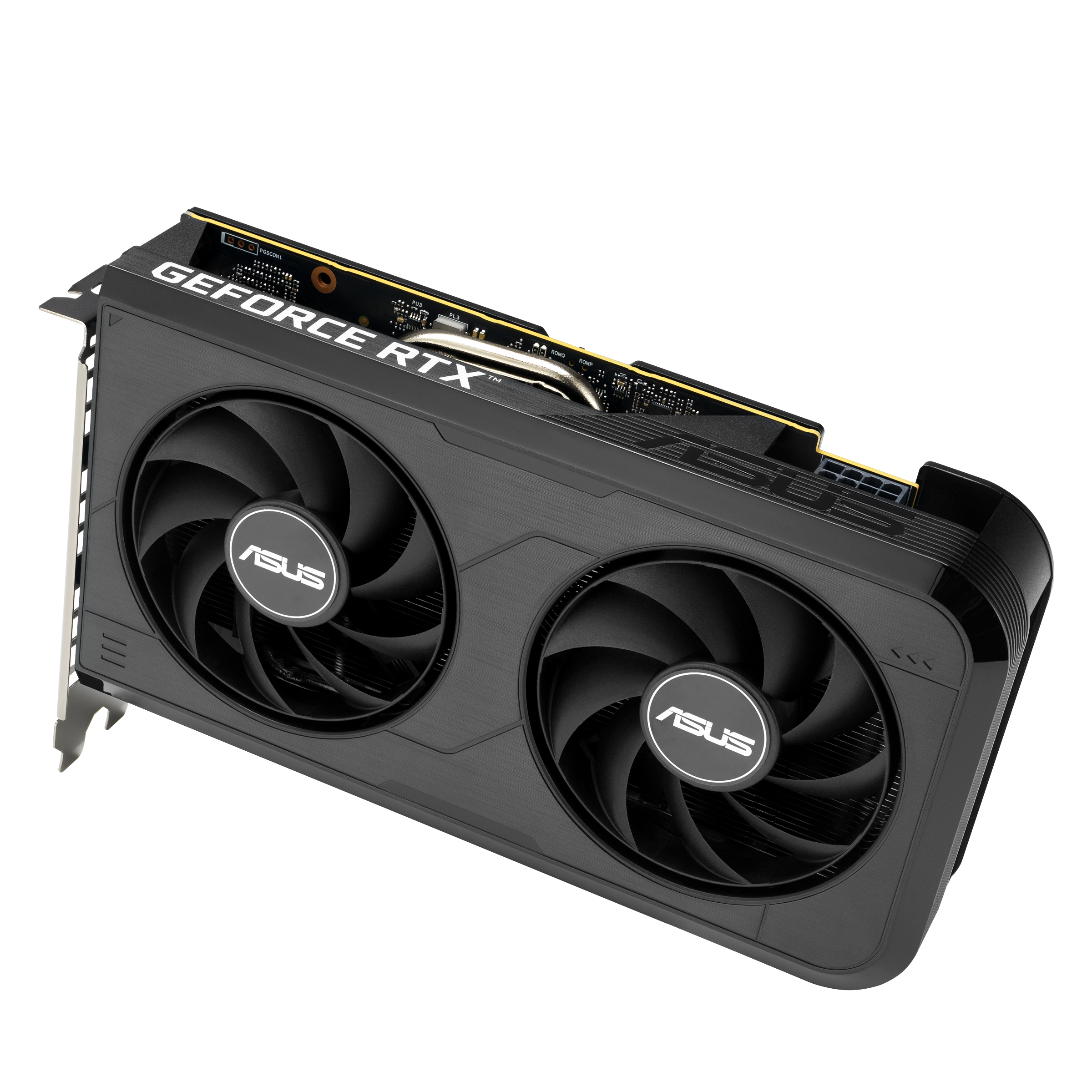 A large main feature product image of ASUS GeForce RTX 5050 Dual OC 8GB GDDR6