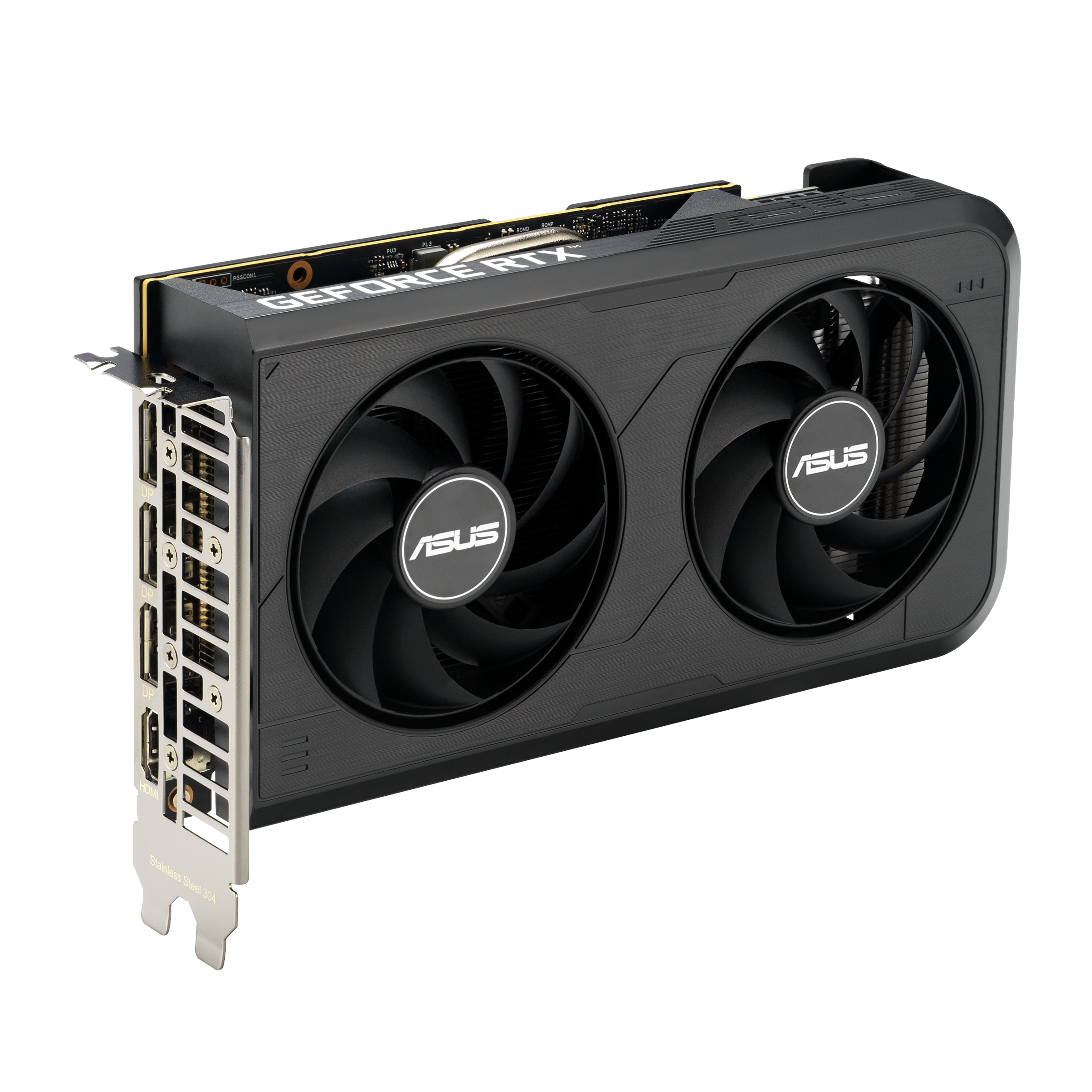 A large main feature product image of ASUS GeForce RTX 5050 Dual OC 8GB GDDR6