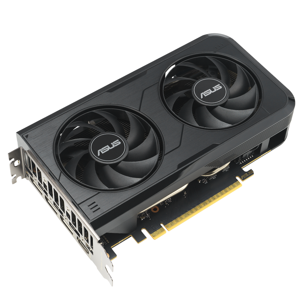 A large main feature product image of ASUS GeForce RTX 5050 Dual OC 8GB GDDR6