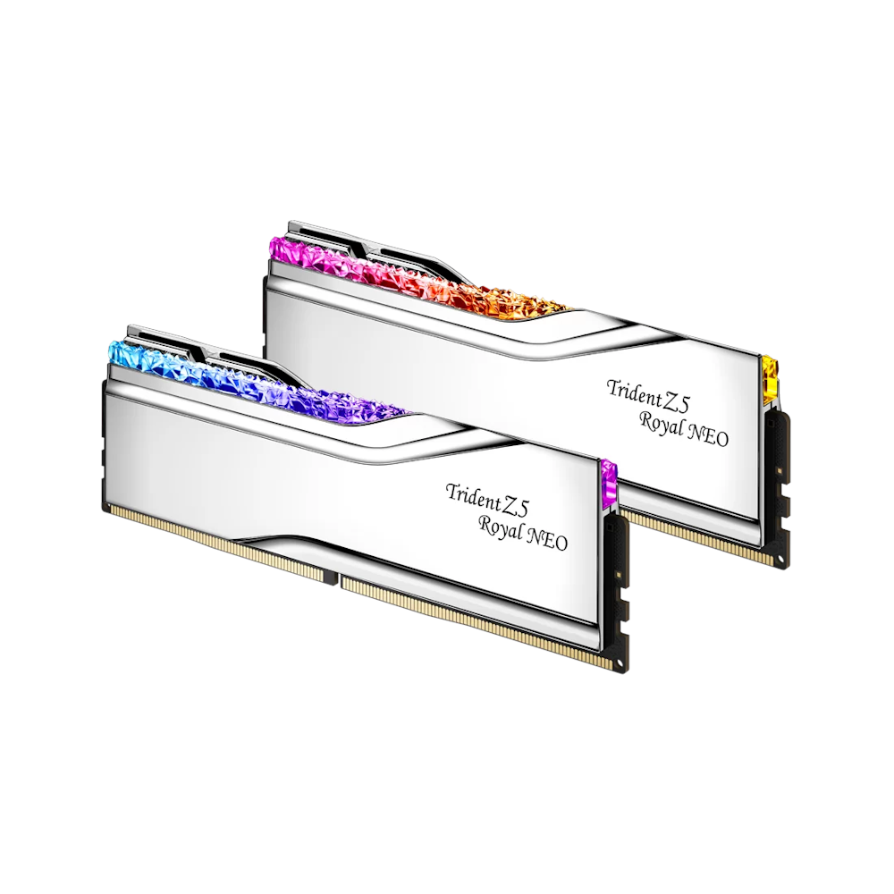 A large main feature product image of G.Skill Trident Z5 Royal Neo 32GB Kit (2x16GB) DDR5-6000 C26 - AMD EXPO - Silver