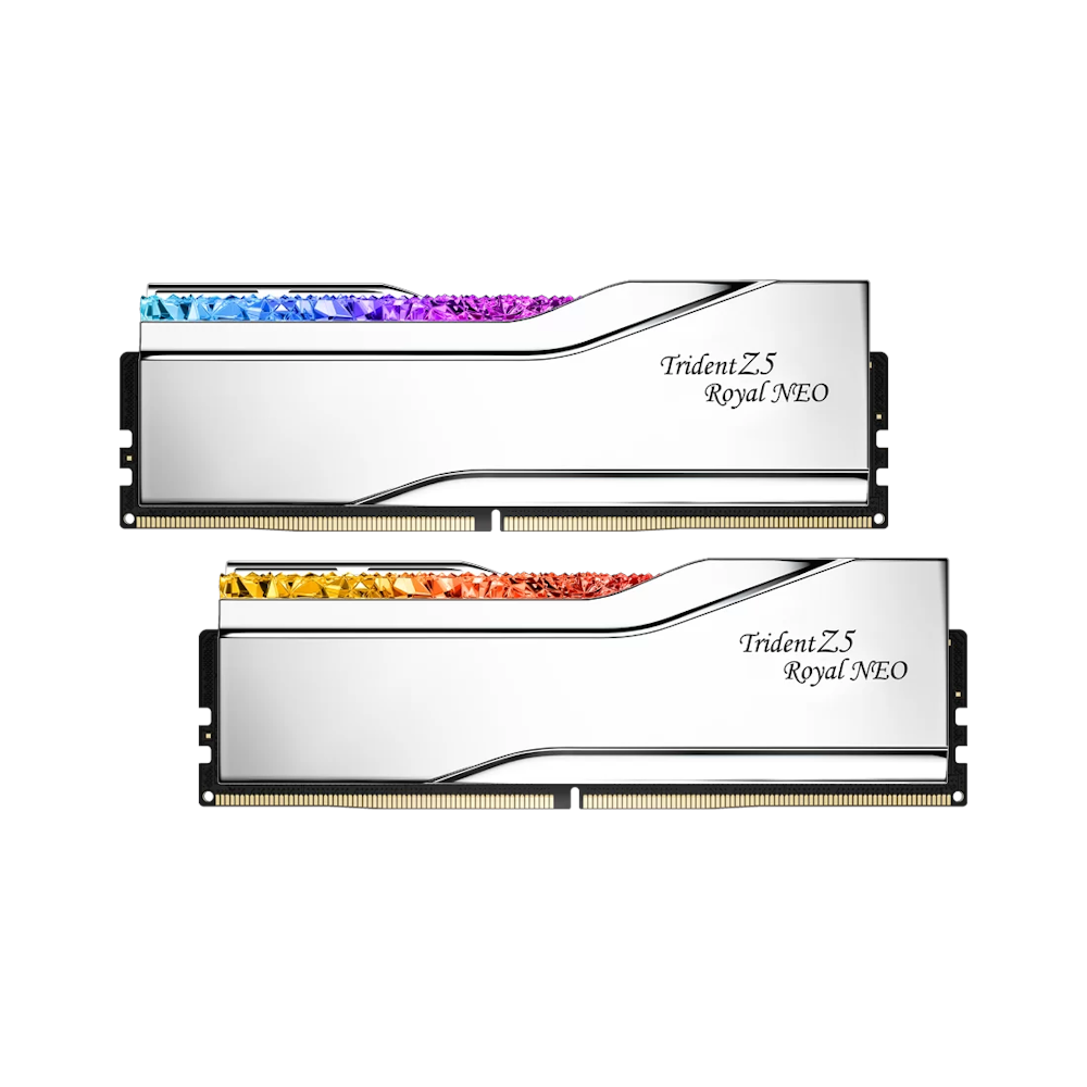A large main feature product image of G.Skill Trident Z5 Royal Neo 48GB Kit (2x24GB) DDR5-6000 C26 - AMD EXPO - Silver