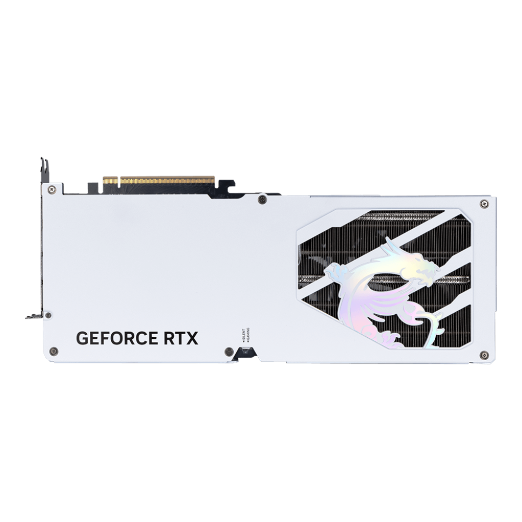 A large main feature product image of MSI GeForce RTX 5070 Ti Gaming Trio OC 16GB GDDR7 - White