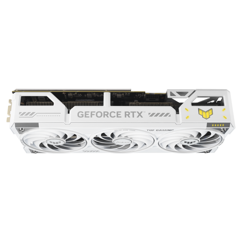 A large main feature product image of ASUS GeForce RTX 5070 Ti BTF OC 16GB GDDR7- White