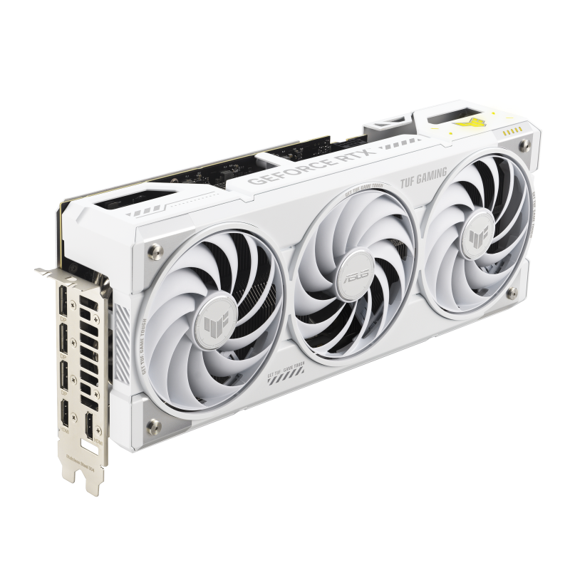 A large main feature product image of ASUS GeForce RTX 5070 Ti BTF OC 16GB GDDR7- White