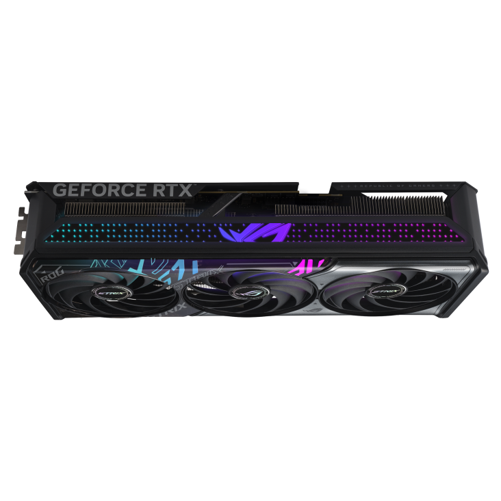 A large main feature product image of ASUS GeForce RTX 5070 Ti ROG Strix OC 16GB GDDR7