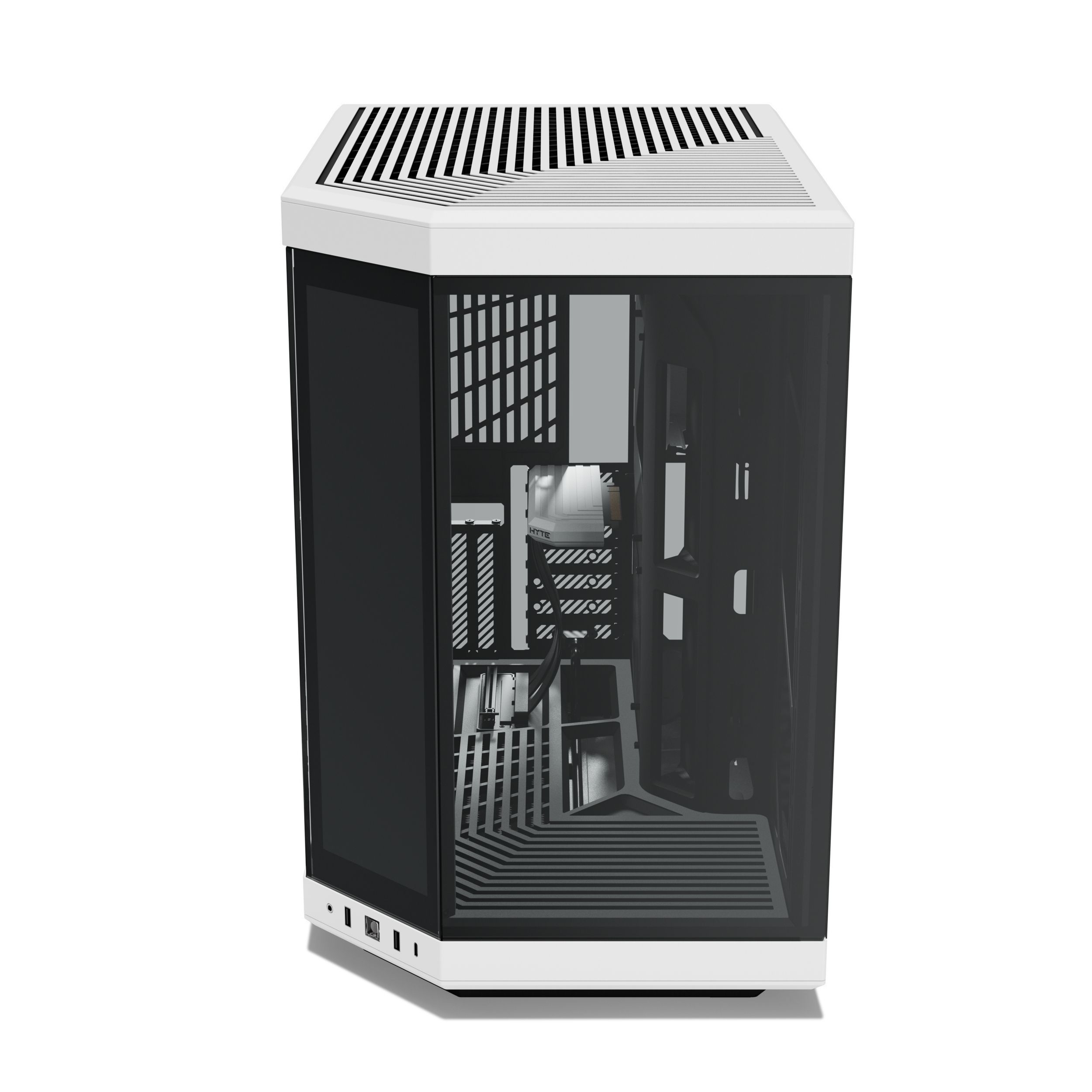 A large main feature product image of HYTE Y70 Touch Infinite Mid Tower Case w/ LCD (Panda)