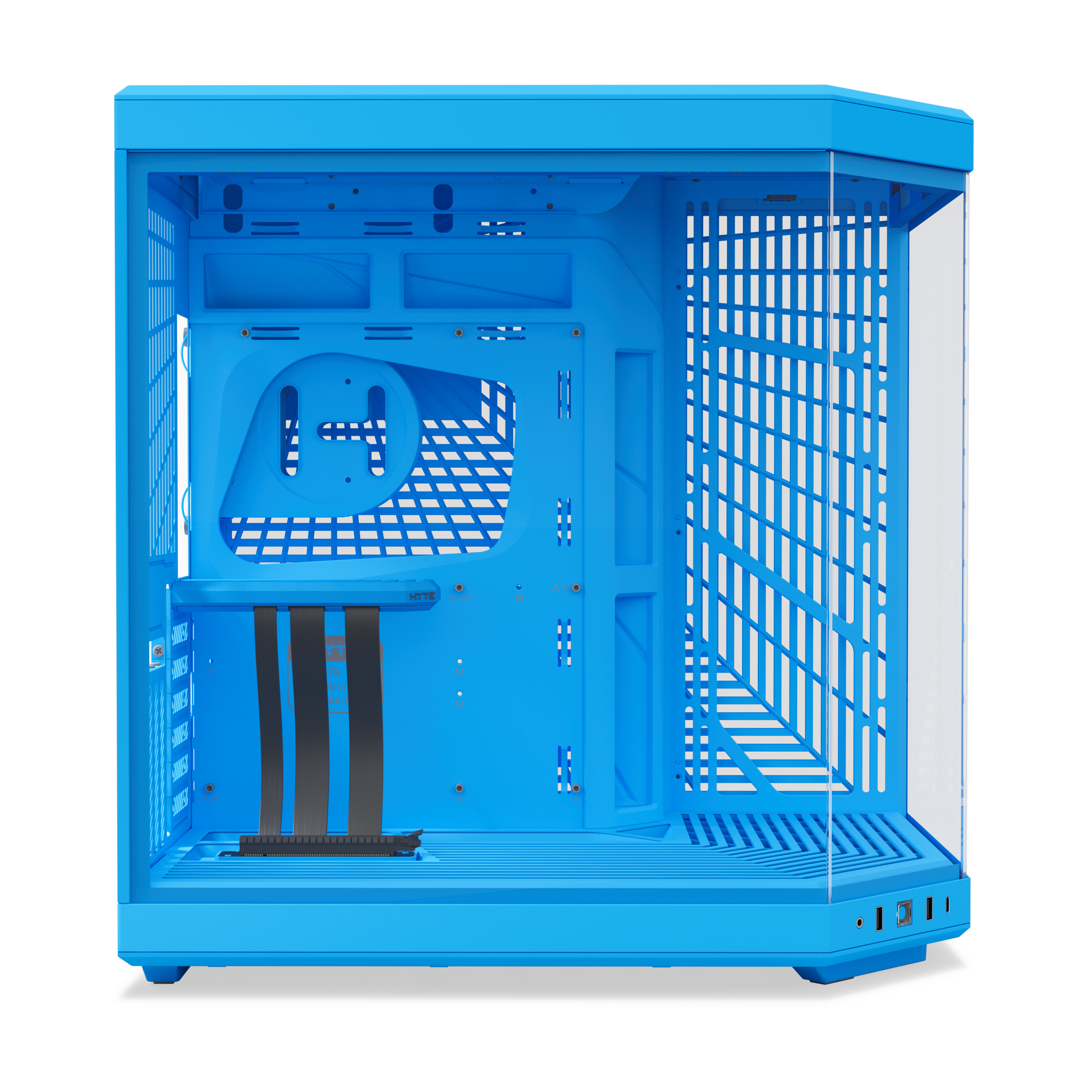 A large main feature product image of HYTE Y70 Tempered Glass Mid Tower Case (Blueberry Milk)